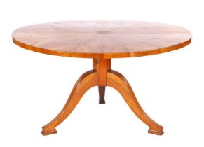 Oval fruitwood veneer table