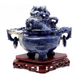 Lapis lazuli incense pot