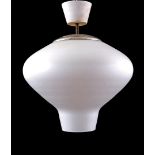 White milk glass hanging lamp