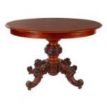 Oval mahogany veneer table