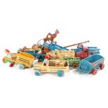 Lot of wooden toy cars