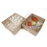 2 boxes of crystal glasses