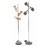 Two 3-light floor lamps