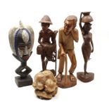 5 wooden statues