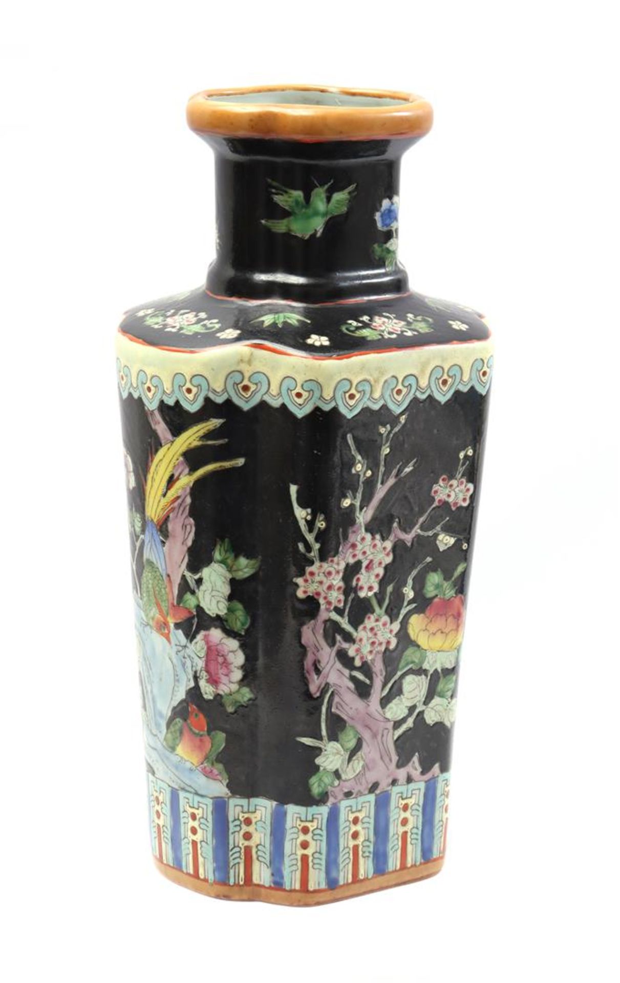 Porcelain Famille Noir vase - Image 2 of 2