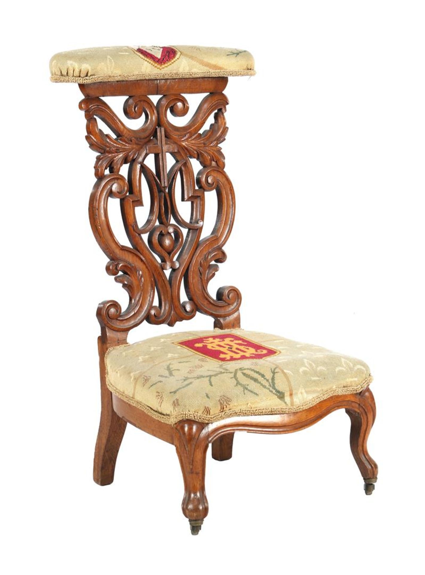 Oak prayer chair