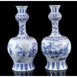 2 earthenware knob vases