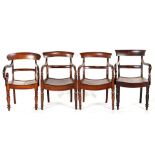 4 elm wood armchairs