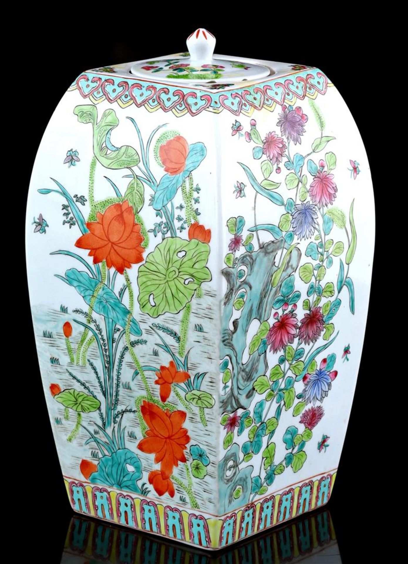 Square porcelain vase