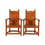 2 oak armchairs