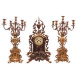 Brass clock set