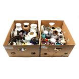 2 boxes with earthenware