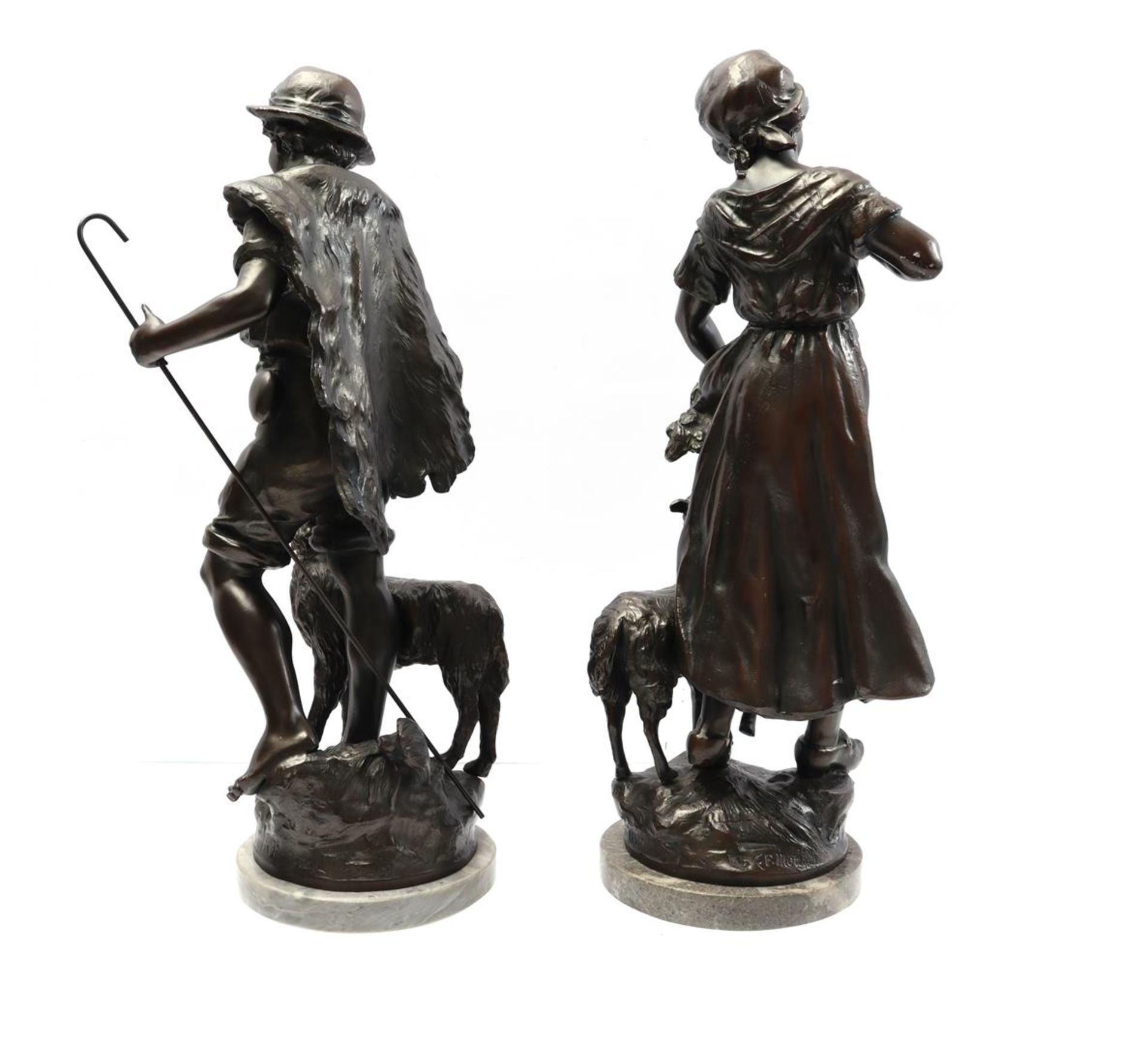 2 zinc alloy statues - Image 2 of 2