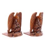 2 teak bookends