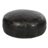 1970s leather pouf