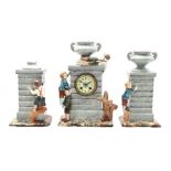 Earthenware clock set