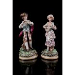 2 Dresden porcelain statues