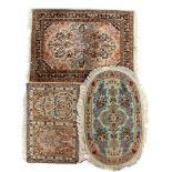 3 half silk rugs