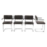 4 tubular armchairs