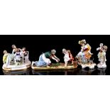 4 various porcelain figurines