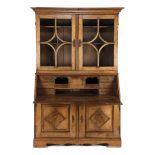 Antique oak flap desk