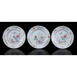 3 porcelain Famille Rose saucers