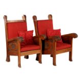 2 teak armchairs