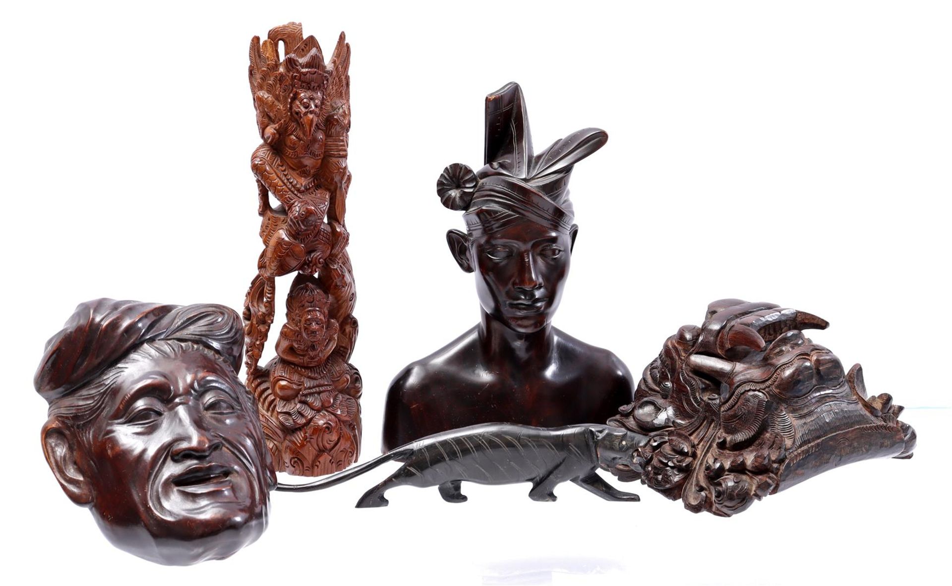 5 wood carving objects