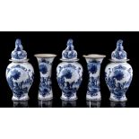 Delft earthenware garniture