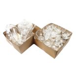 2 boxes crystal and glass