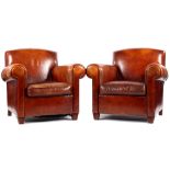 2 sheep leather armchairs