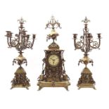 Brass clock set