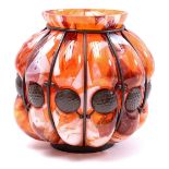 Multicolored glass vase