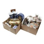 2 boxes with various porcelain