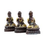 3 bronze Buddha statues