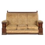 Oak 3-seater sofa