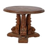 Round teak table