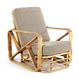 Art Deco rotan lounge chair