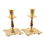2 copper table candlesticks