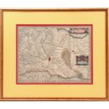 Framed topographical map