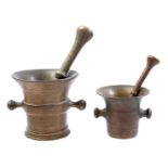 2 bronze mortars