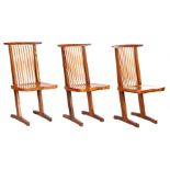 3 rosewood veneer chairs