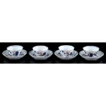 4 porcelain cups and saucers