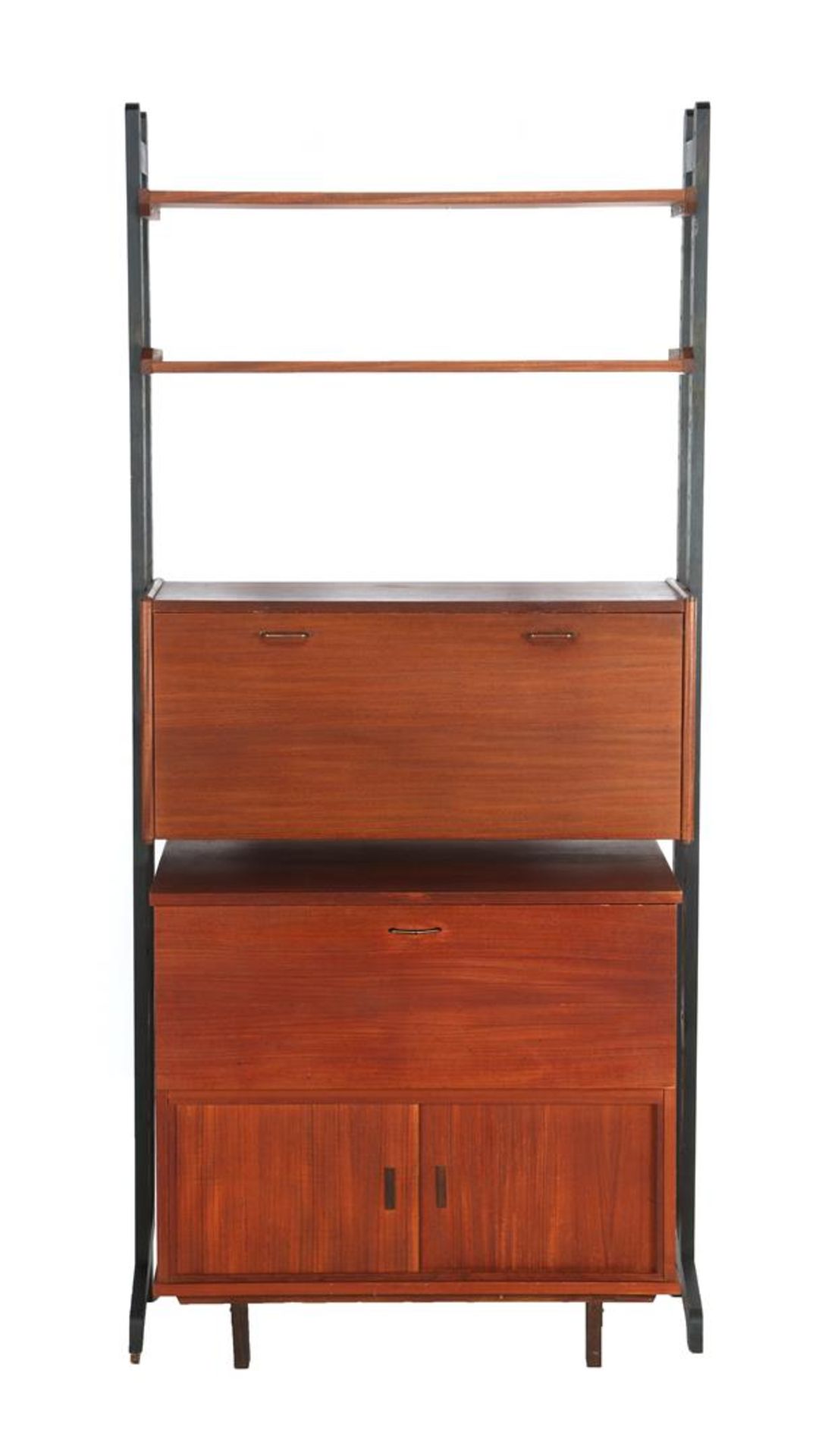 Teak veneer wall unit