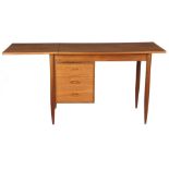 Teak veneer 3-drawer desk