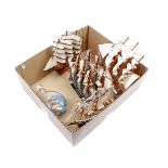 5 miniature sailing ships