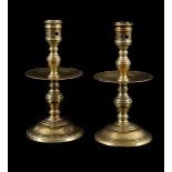 2 brass table candlesticks