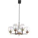 Brass 8-light hanging lamp