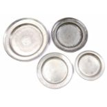 4 pewter dishes
