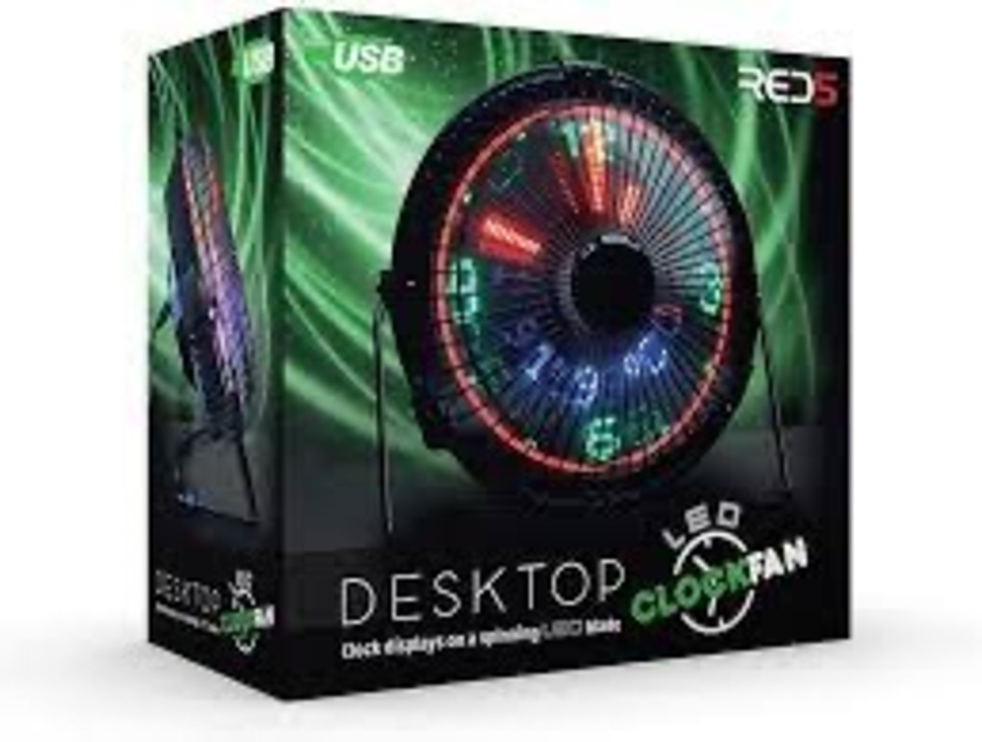 X 4 Desktop LED Clock Fan RRP £20 Each